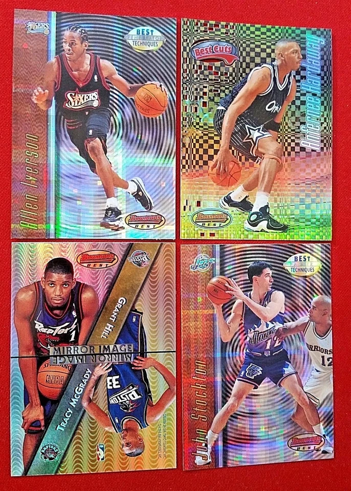 1997-98 BOWMAN'S BEST Picks Atomic Refractor Iverson Mirror Image Bryant Jordan - Image 2 of 2