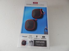 ION Audio Magnet Rocker Portable Water Resistant Bluetooth Speakers 2 Pack New