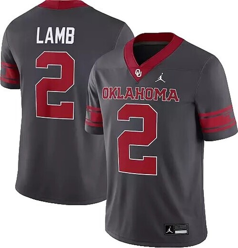 Oklahoma Sooners CeeDee Lamb #2 Jordan Gray Dri-FIT Official NCAA