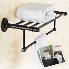 Oil Rubbed Bronze Wall Mount Towel Rack Towel Shelf Bathroom Accessories GD654