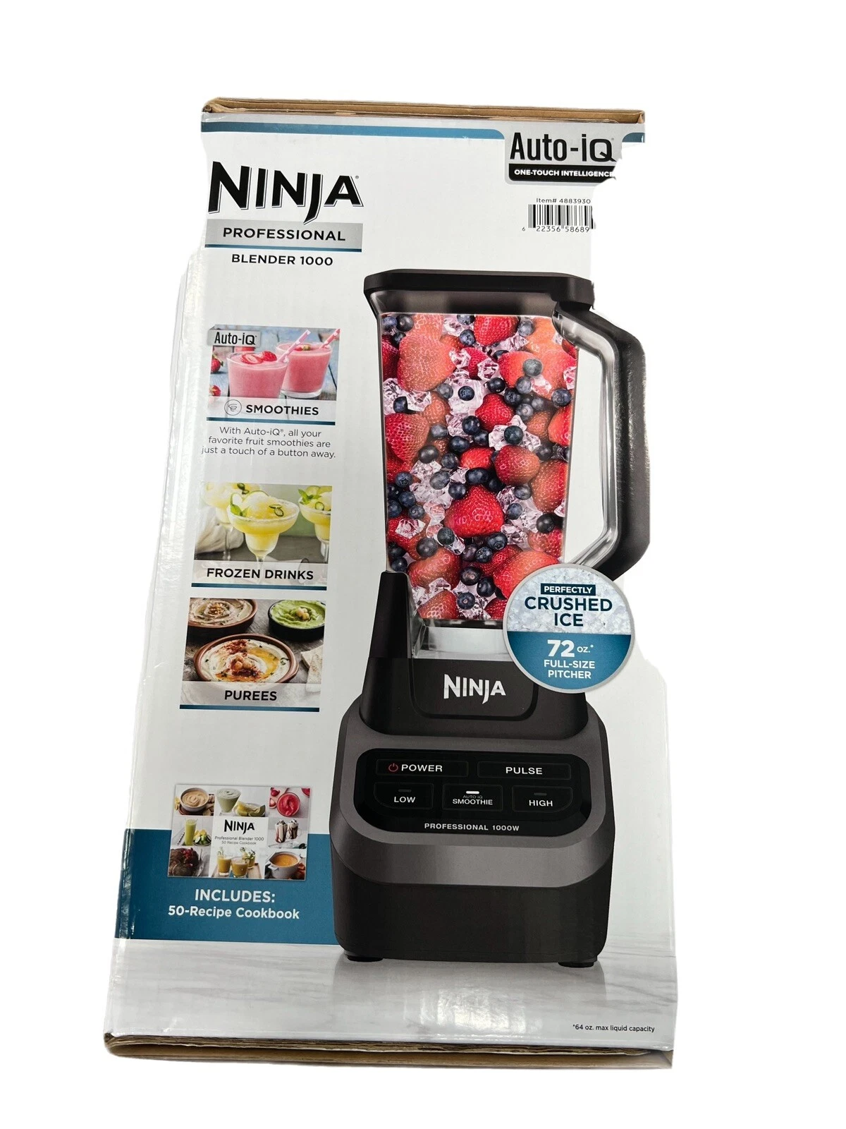 Ninja Professional 72 Oz Countertop Blender with 1000-Watt Base Smoothies