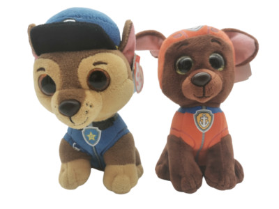 Paw Patrol Stofftier ty Beanie Boos Glubschi Plüschtier Chase & Zuma Zustand TOP
