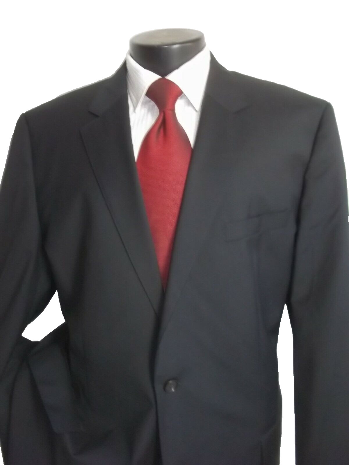 / Hugo Boss Solid Black 2Button Wool Blazer Jacke… - image 4