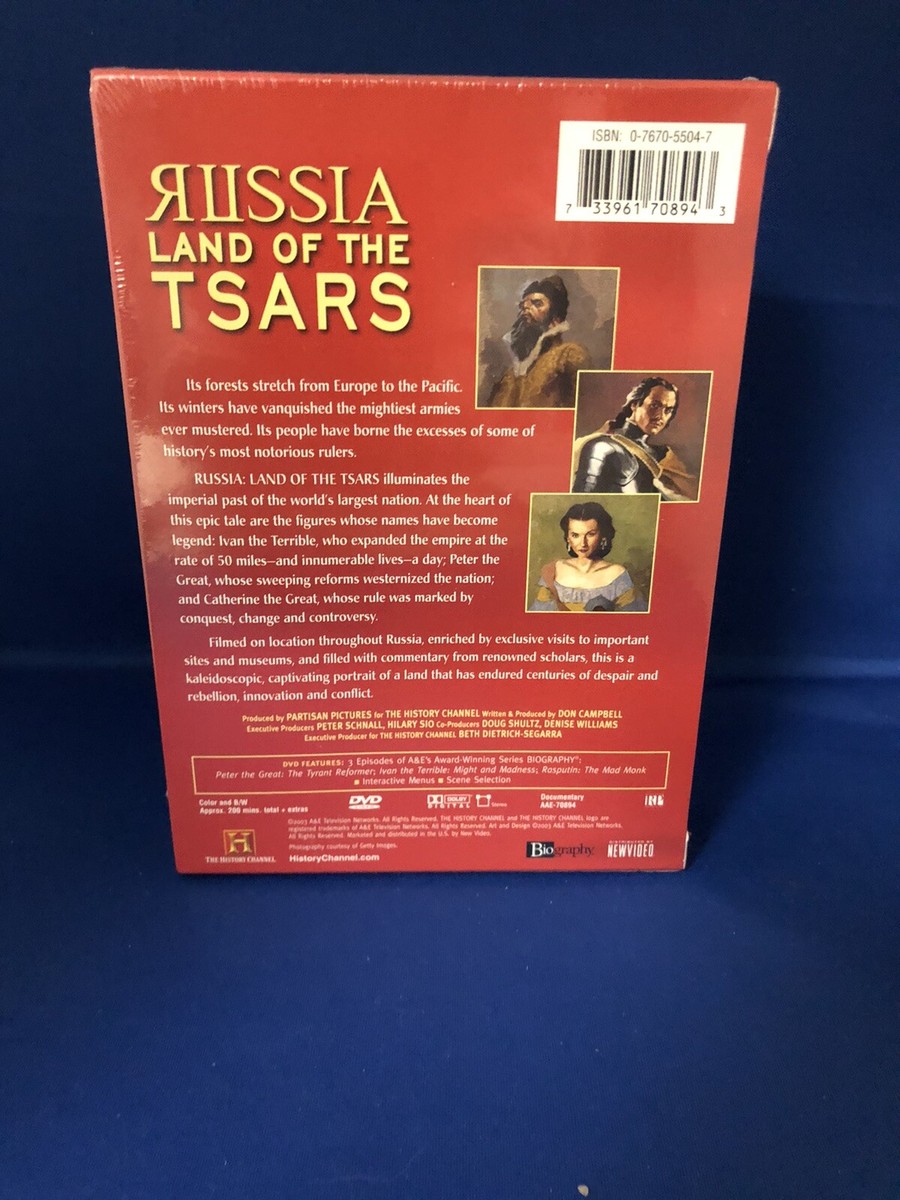 RUSSIA LAND OF THE TSARS HISTORY CHANNEL 2 DVD BOXSET, 2003 NEW