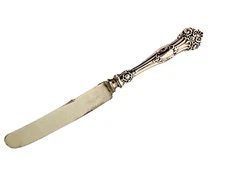 Antique Sterling ALVIN VIKING 1906  Dinner Knife Blunt Blade Monogram  SCROLLS