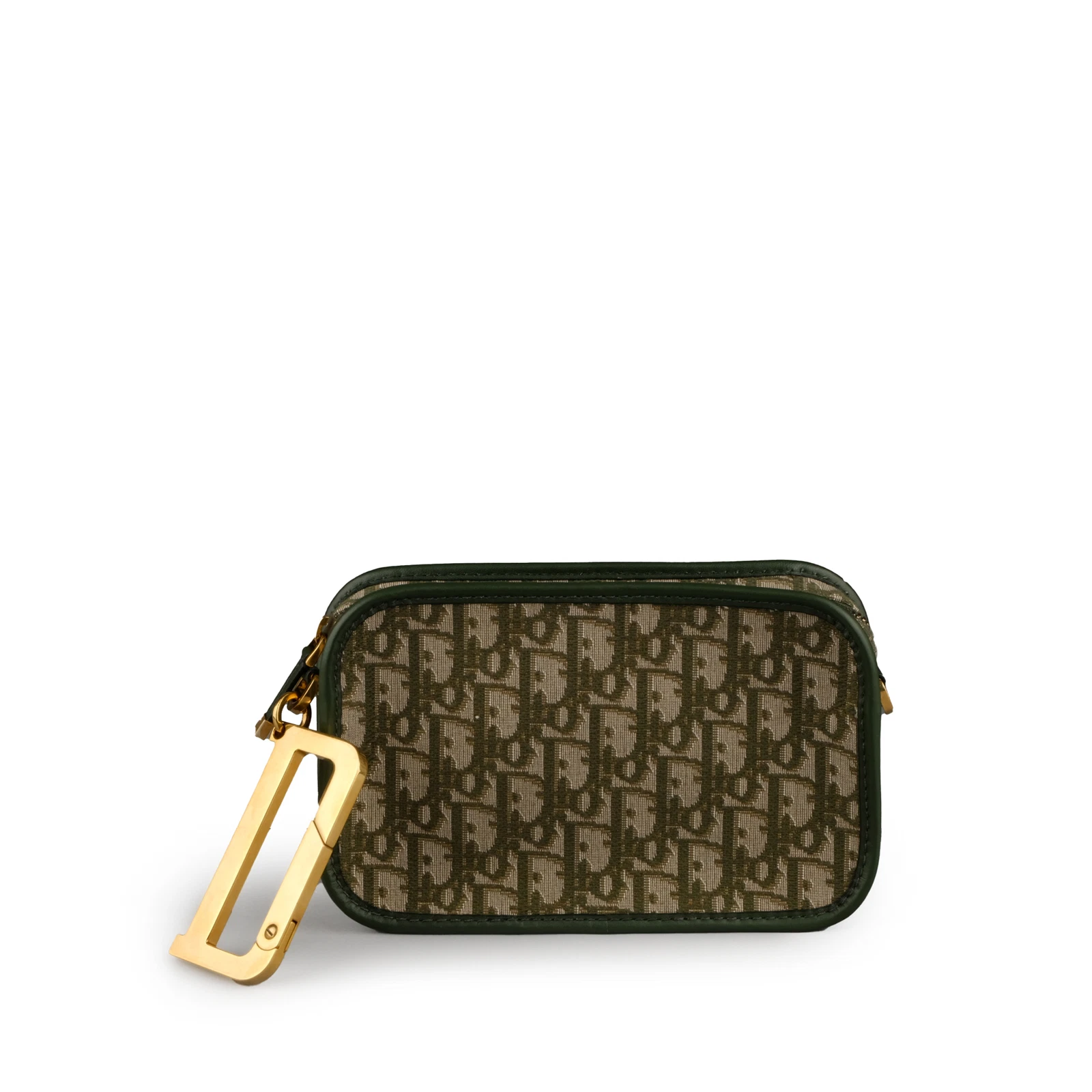 Sac pochette CHRISTIAN DIOR diorquake monogramme oblique vert foncé