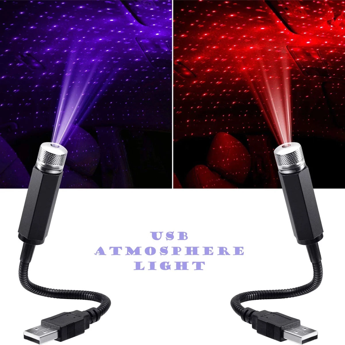 USB LED Car Interior Romantic Roof Atmosphere Star Night Light Projector Light