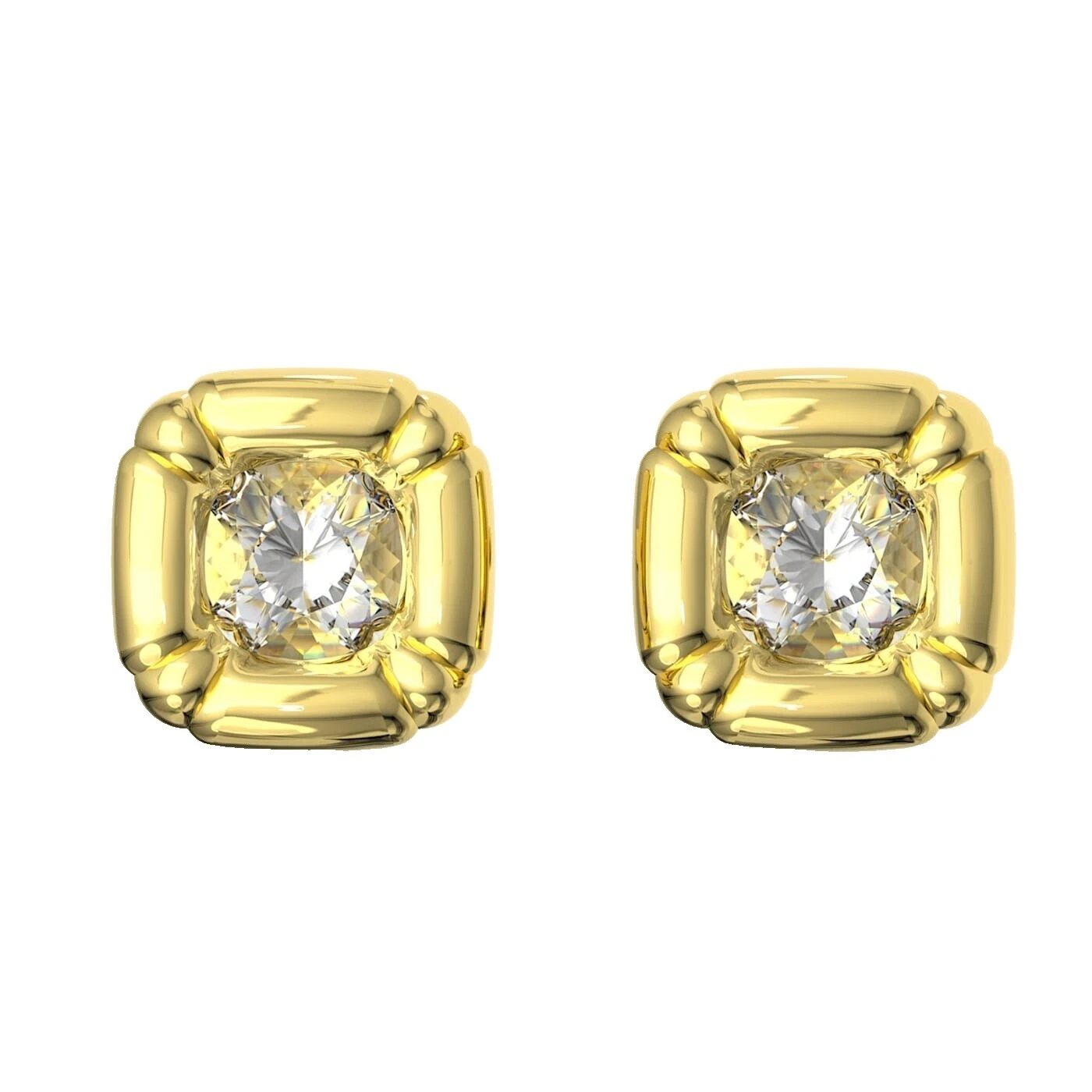 Cristal folheado a ouro amarelo Swarovski Stud Brincos