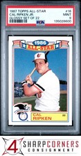 1987 TOPPS ALL-STAR GLOSSY SET OF 22 #16 CAL RIPKEN JR. HOF PSA 9