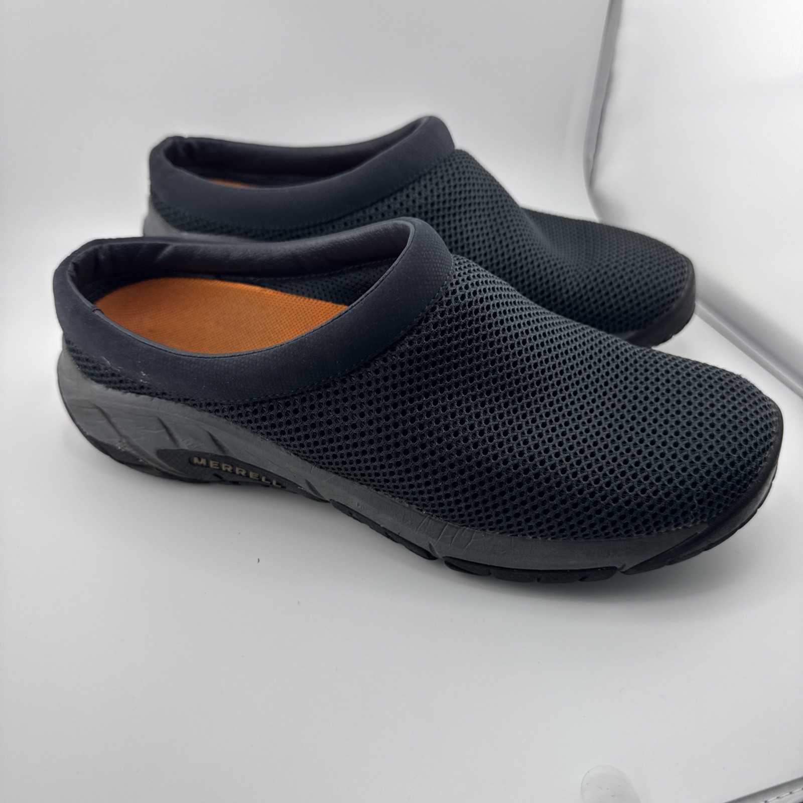 Scarpe donna Merrell Mules taglia 9 5 nere rete punta tonda comode casual impugnatura a scelta