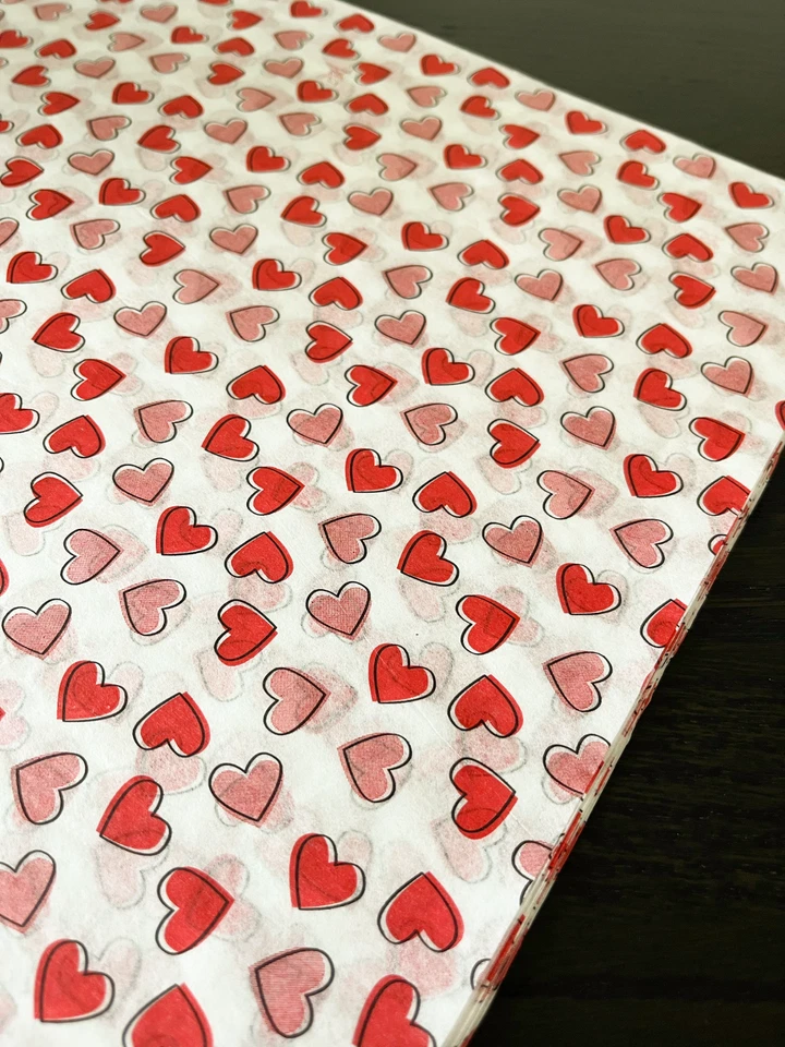 SCATTERED HEARTS Design Tissue Paper Sheets Choose Size & Package Amount - Image 2 of 4
