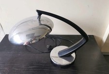 * TISCHLAMPE BOOMERANG VON FASE CHROM SCHWARZ 1960ER SPANIEN