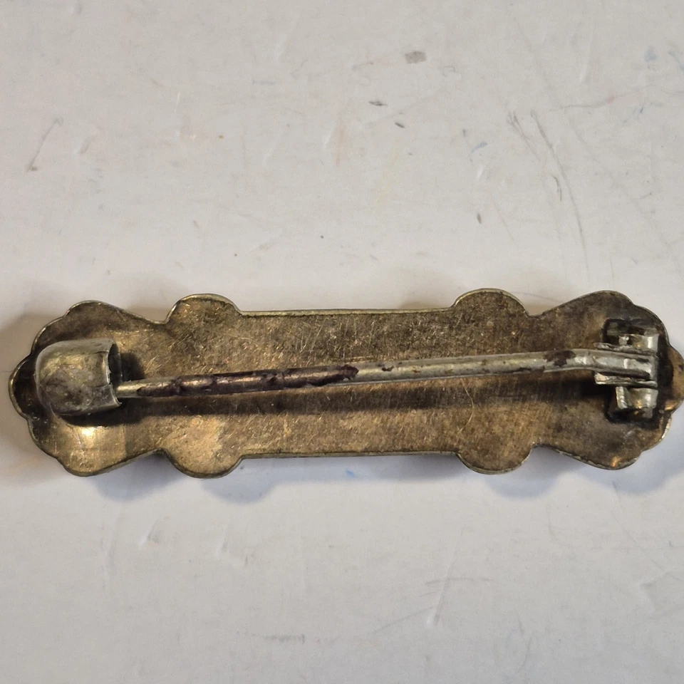 Antique Edwardian Baby Brooch Brass Pin Nameplate Early 1900s Gift - Image 2 of 4