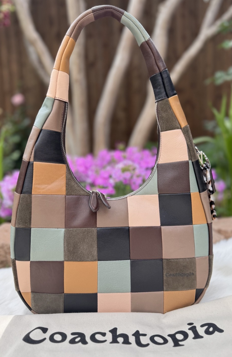 NWT Coach Coachtopia Alter Ego Crescent Multi 4 Checkerboard Suede