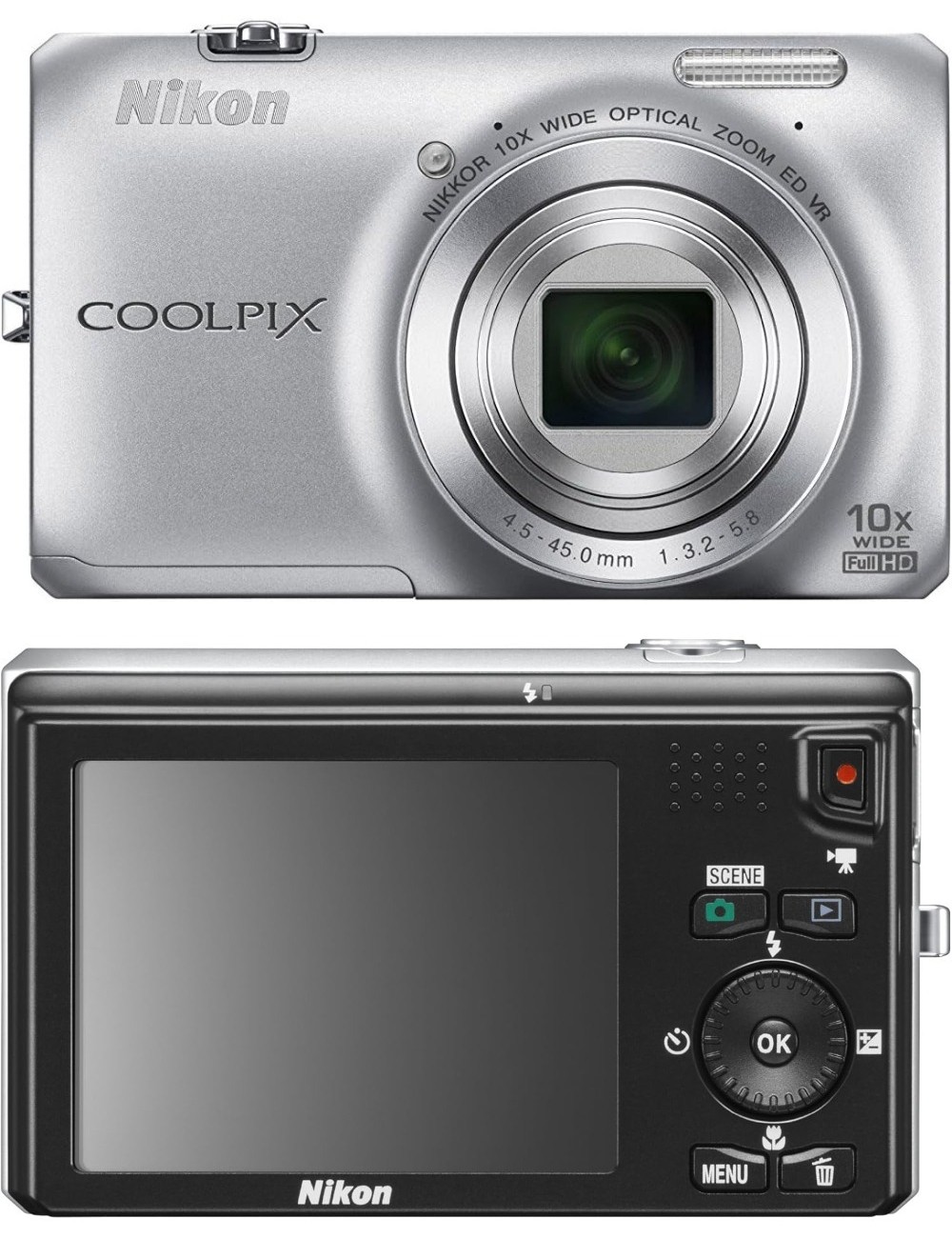 Nikon COOLPIX S6300 Digital Camera 16MP 10x Optical Zoom English Language Silver