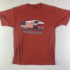 Vtg Changes tag God Bless America Single Stitch T-Shirt Mens Med. Made In USA