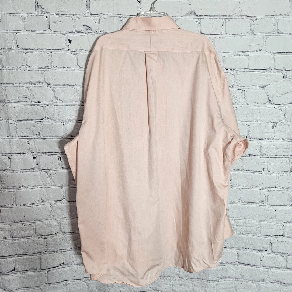 Eagle Shirtmakers Mens Size 18.5 34/35 Dress Shirt Reg Fit Pink Solid OEKO TEX - Image 2 of 4