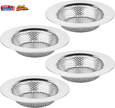 4 Pack Stainless Steel Kitchen Sink Strainer 4.4" Wide Rim Food Catcher Filter 1
