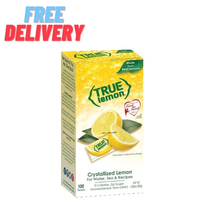 True Lemon Drink Mix, 2.82 Oz, Lemon, 100 Packets (Pack of 1