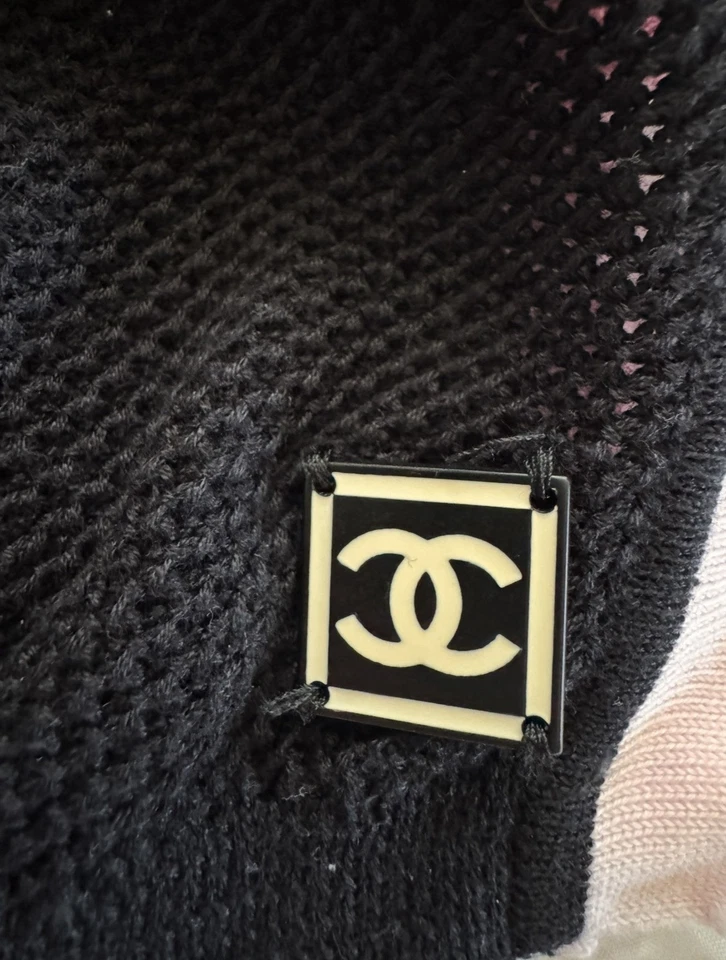 Polo Chanel Algodón Talla S-M Negro y Rosa Foto 3 de 4