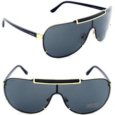 VERSACE VE2140 1002/87 Sunglasses Men's Black-Gold / Grey Lens