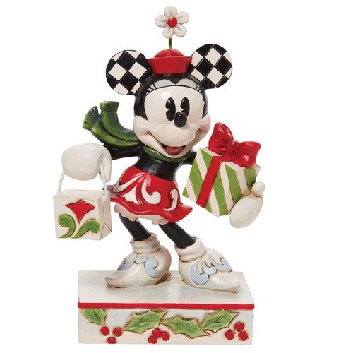 Jim Mini Mouse Jim Shore Disney Traditions Minnie Mouse Christmas Shopping Figurine, 5 ...