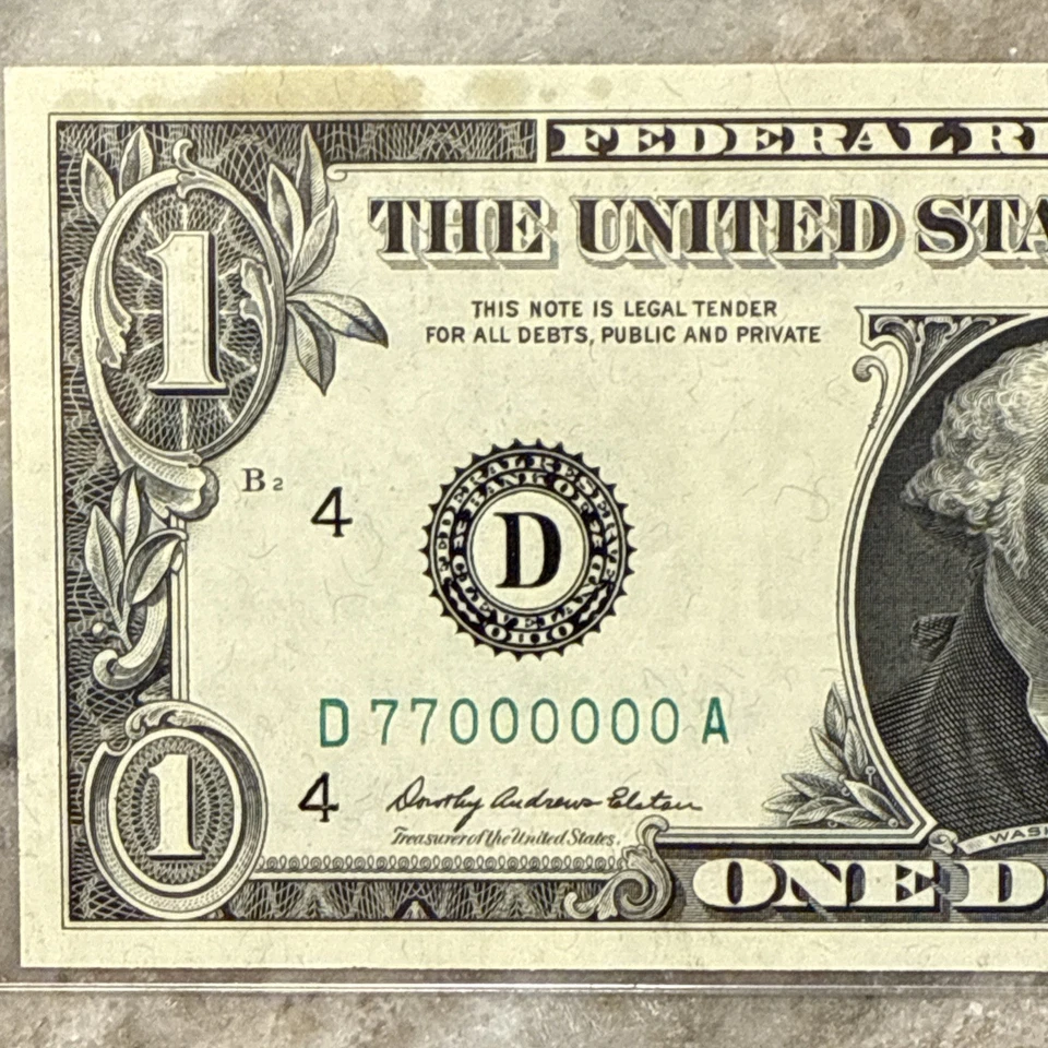 Wow! Fancy Millions Serial Number 77000000 1969 $1 FRN PCGS 64 (App) Fr. 1903D - Image 3 of 4