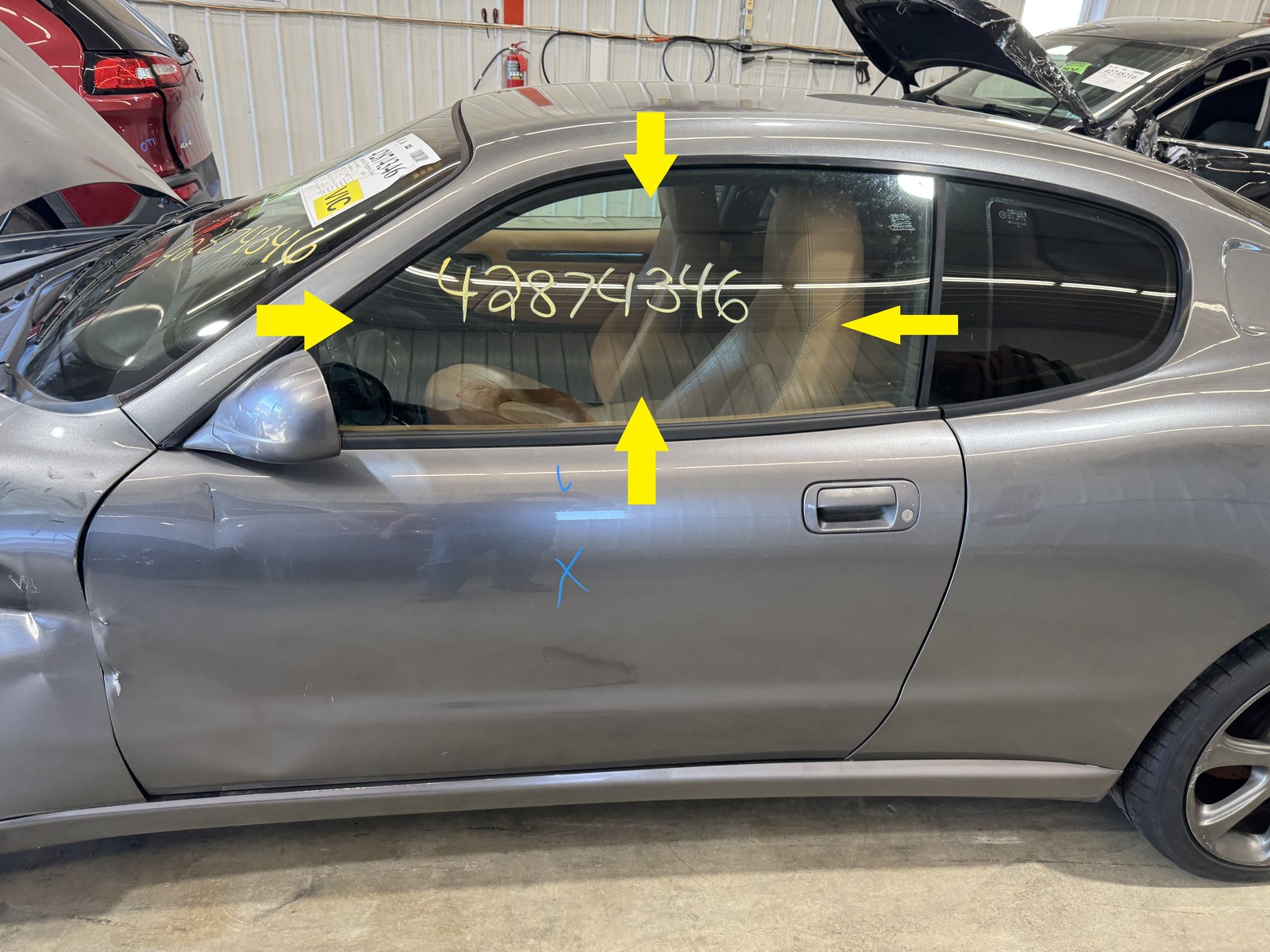 04 MASERATI DRIVERS LEFT SIDE DOOR GLASS WINDOW
