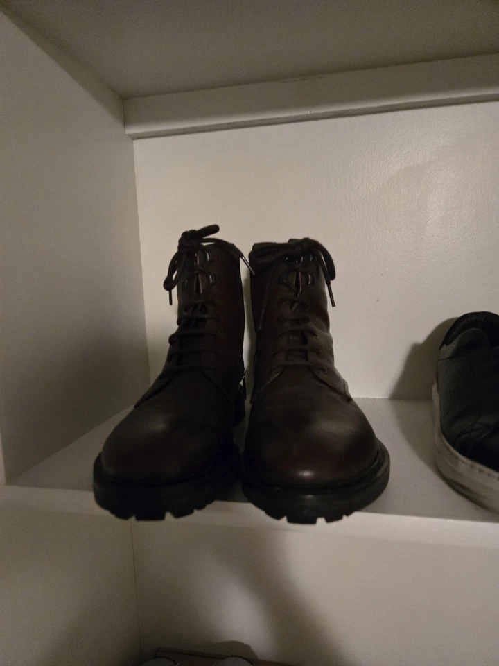 Auténtica bota de cuero Boss para hombre talla 9,5 UK y 10,5 US marrón bota de lujo Foto 2 de 4