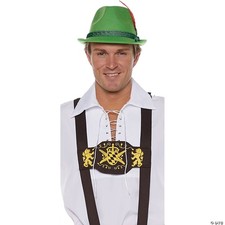 Underwraps Men's Oktoberfest Lederhosen Suspenders Costume, Brown, One Size -