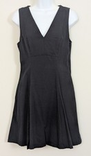 A New Day V-Neck Fit & Flare Little Black Cocktail Dress Size 6 Cotton Rayon LBD