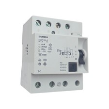 Siemens 5SM1 344-6 RCCB 40A 30mA 4 Pole RCD 400V Residual Current Breaker 40 Amp