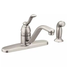 MOEN Banbury 7051SRS Single Handle Kitchen Faucet with Side Spray in Spot Resist
