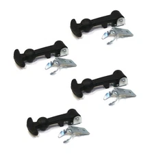 (Pack of 4) Hood Hold Down Latch Kit with Steel Mount & Rubber Easy Grip Handle