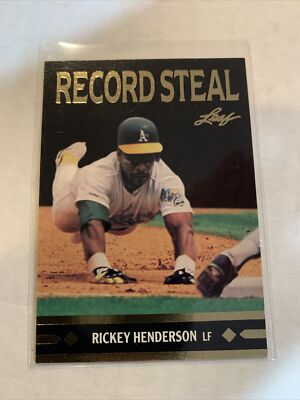 RICKEY HENDERSON 1991 LEAF GOLD ROOKIES RECORD STEAL #BC26 OAKLAND