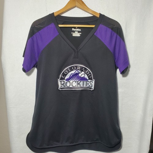 Colorado Rockies Shirt Women's Large Iconic League Diva Raglan V-Neck Fanatics - Picture 3 of 9
