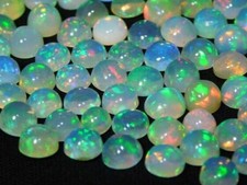 Ethiopian Opal Gemstone 4mm Round Cabochon Natural - 5 Pieces