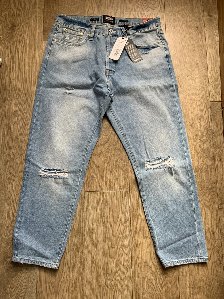 superdry oversized Tapered Jeans Size 32 Waist Mens Leg 28