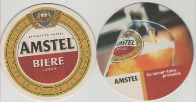 2 Untersetzer Bierdeckel Filz, Untersetzer AMSTEL LAGER Das Druckknow-faire
