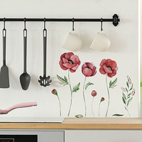 Wandsticker Wandtattoo Aufkleber Mohnblumen Mohn Blumen