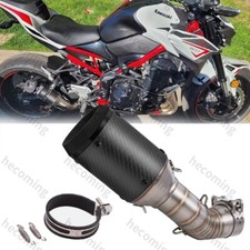 Z900 Exhaust Slip On Muffler Pipe For Kawasaki Z900 17-25 Round Carbon Muffler