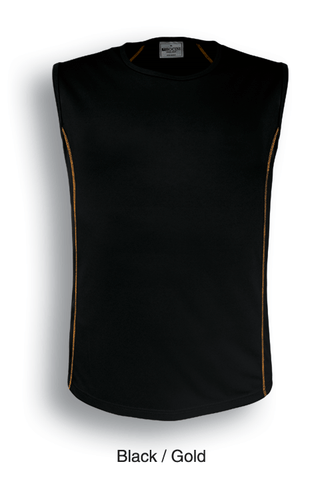 3PCX MENS SINGLET TANK 100% POLYESTER COOL DRY BREATHABLE PANEL LINE SPORTS TANK - Picture 4 of 18