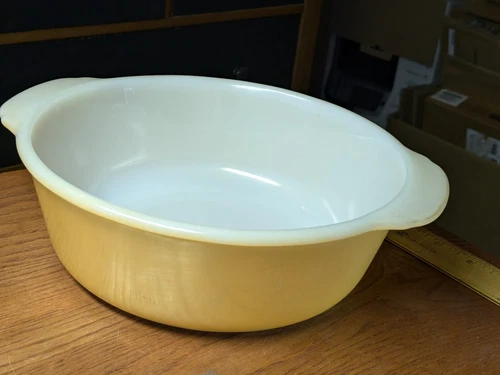 Vintage Anchor Hocking Fire King Peach Luster 2 Qt. Casserole Dish 448