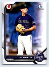 2022 Bowman Draft Jackson Cox BD-174 1st Colorado Rockies top 30 Prospect Card
