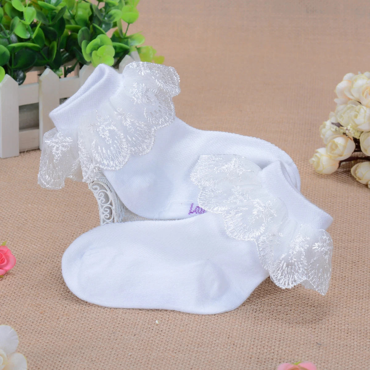 Christening hotsell socks girl