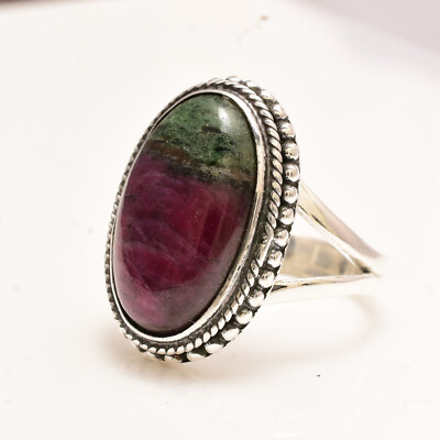 Ruby in Fuchsite Gemstone Handmade Sterling Silver Wedding Ring AllSize VV-127