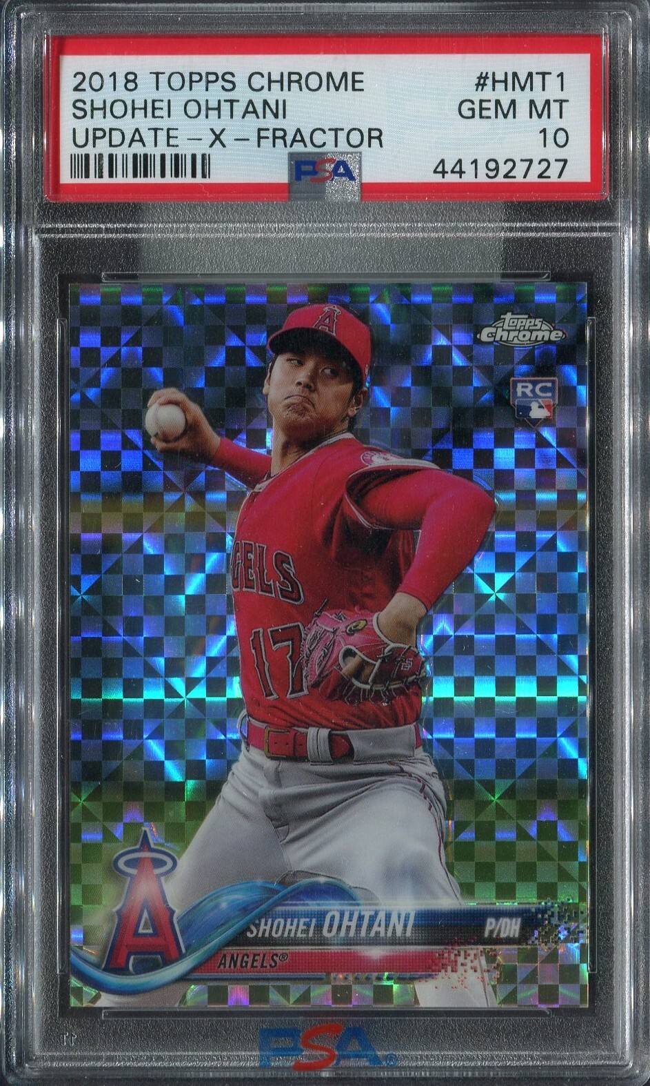 2018 TOPPS CHROME UPDATE SHOHEI OHTANI RC REFRACTOR - XFRACTOR  /99 PSA 10  RARE
