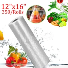 12"x16" 350 /Roll Clear Plastic Produce Bags On Roll Kitchen Food Storage Fruit