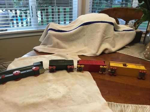 Antique Strombecker Wooden Train and Car Set of Four - LARGE CARS - Picture 6 of 12