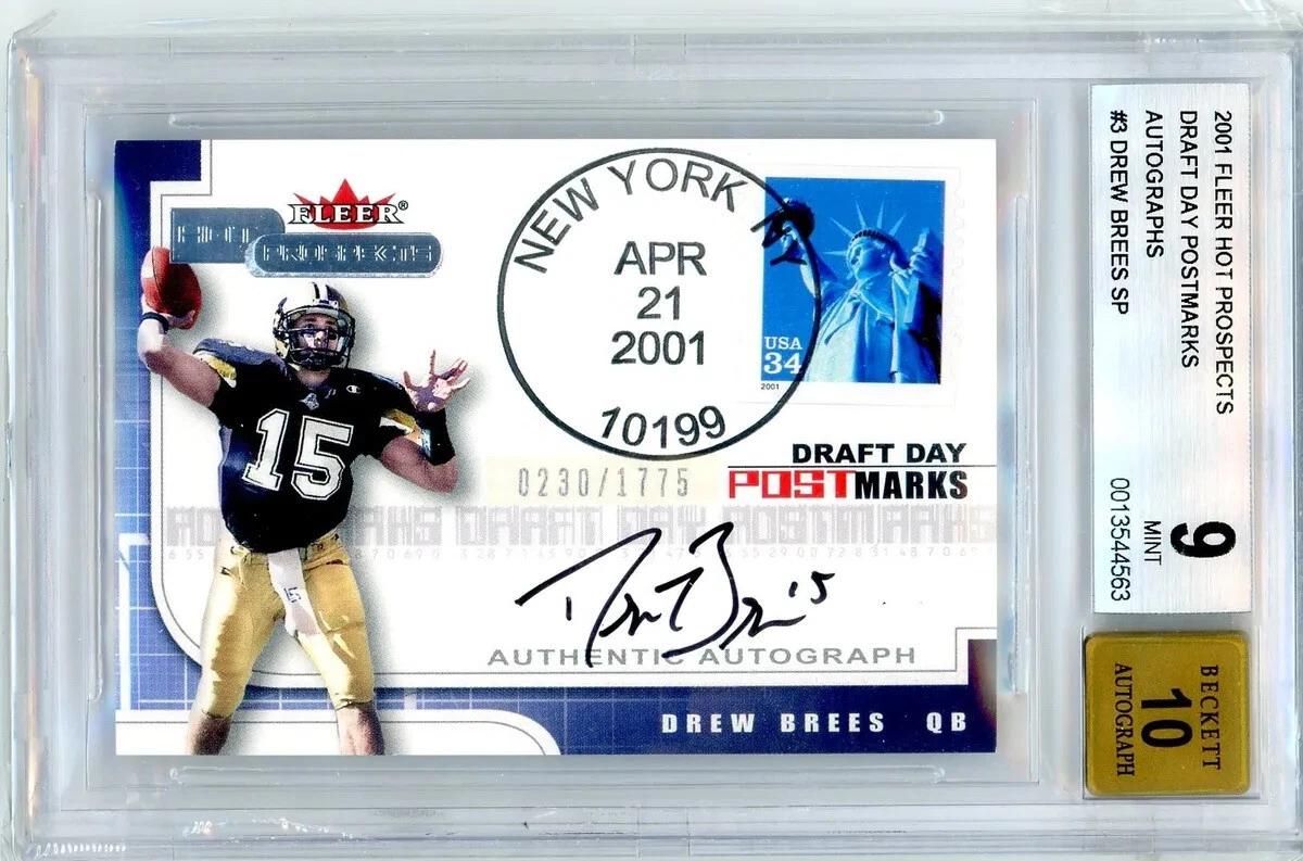 Drew Brees Fleer Hot Prospects # Draft Day-Postmarks